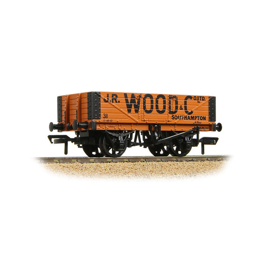 Bachmann 37-053A 5 Plank Wagon Wooden Floor 'J.R. Wood & Co. Ltd.' Orange OO Gauge