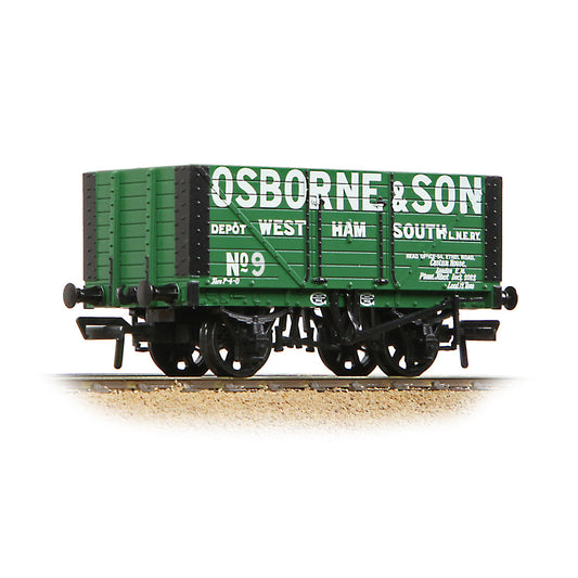 Bachmann 37-156A 8 Plank Fixed End Wagon 'Osborne & Son' Green, OO Gauge