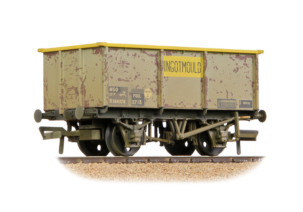Bachmann 37-283 BR 27T MSO Steel Tippler BR Grey & Yellow 'INGOTMOULD' WEATHERED OO Gauge *PRE ORDER £23.36*