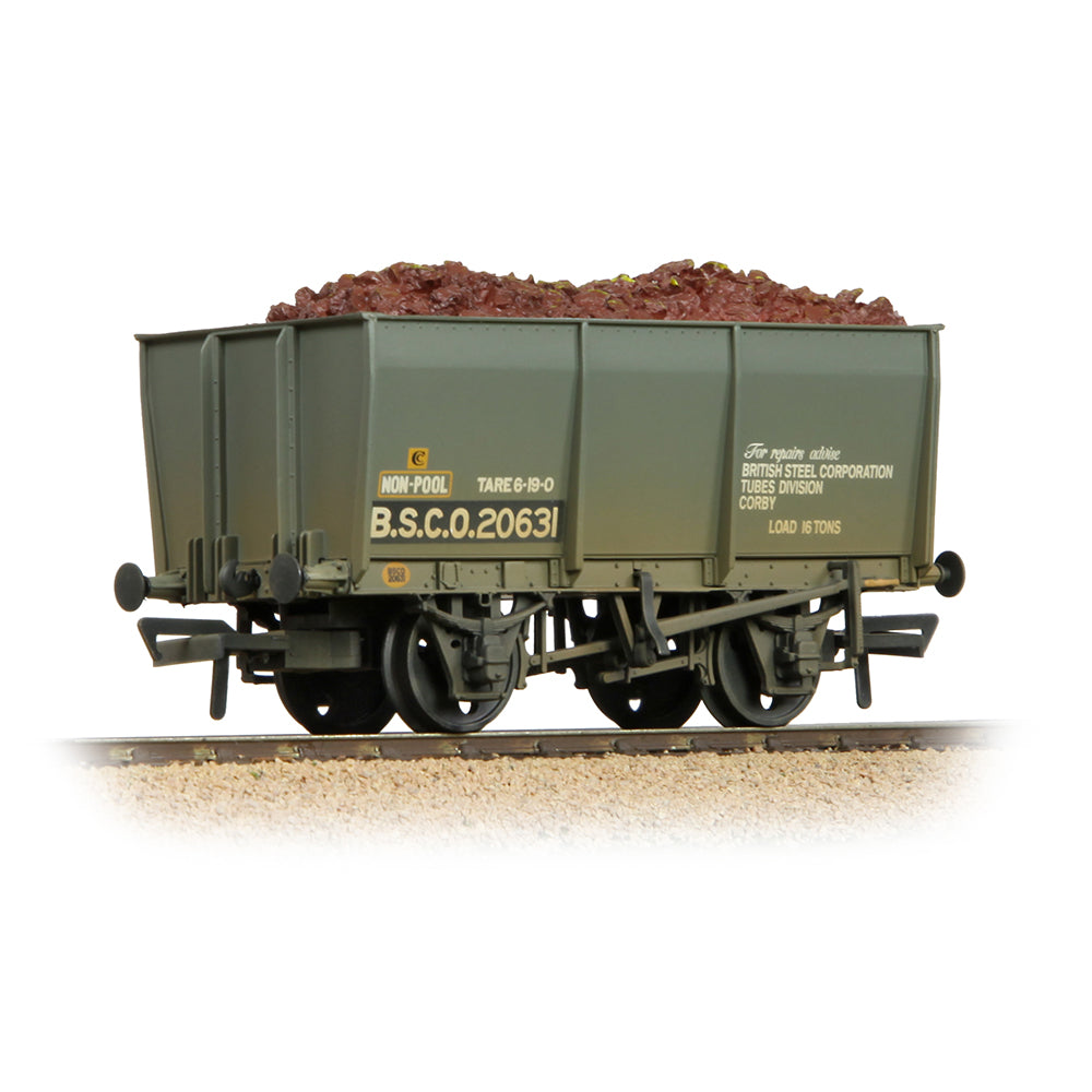 Bachmann 37-400C 16T Steel Slope-Sided Tippler Mineral Wagon BSC Grey [W]- OO Gauge