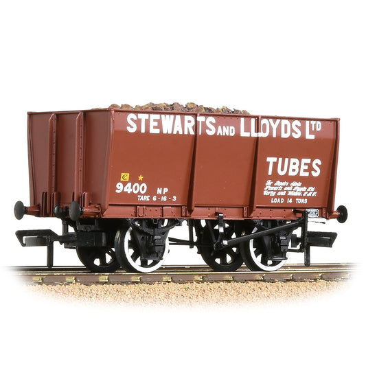 Bachmann 37-402 16T Steel Slope-Sided Mineral Wgn Stewart & Lloyds Red Incl Load *LAST FEW*