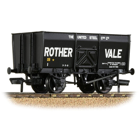 Bachmann 37-428 16T Steel Slope-Sided Mineral Wagon 'Rother Vale' Black, OO Gauge *LAST FEW*