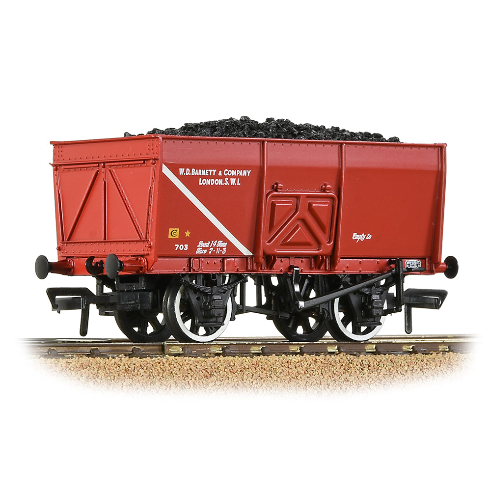 Bachmann 37-429 16T Steel Slope-Sided Mineral Wgn WD Barnett & Co Red Incl Load, OO Gauge *LAST FEW*