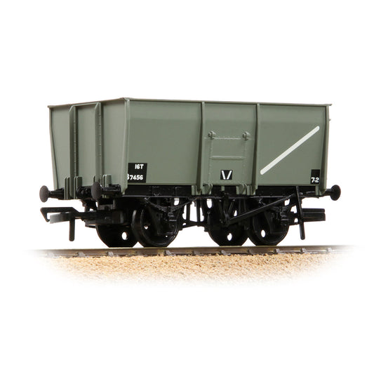 Bachmann 37-450C 16T Steel Slope-Sided Mineral Wagon Rivetted Doors BR Grey - OO