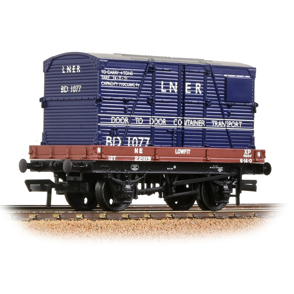 Bachmann 37-481 1 Plank Wagon LNER Bauxite With 'LNER' Blue BD Container - LAST FEW