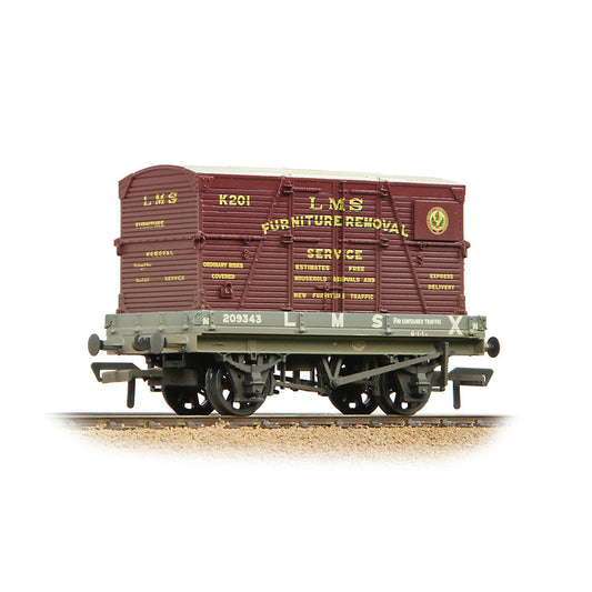 Bachmann 37-482A 1 Plank Wagon LMS Grey 'Furniture Removal Service' Cont. [W]