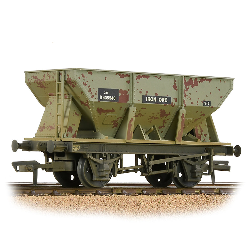 Bachmann 37-508A 24T Ore Hopper BR Grey (Early) - Wthd, OO Gauge - LAST FEW