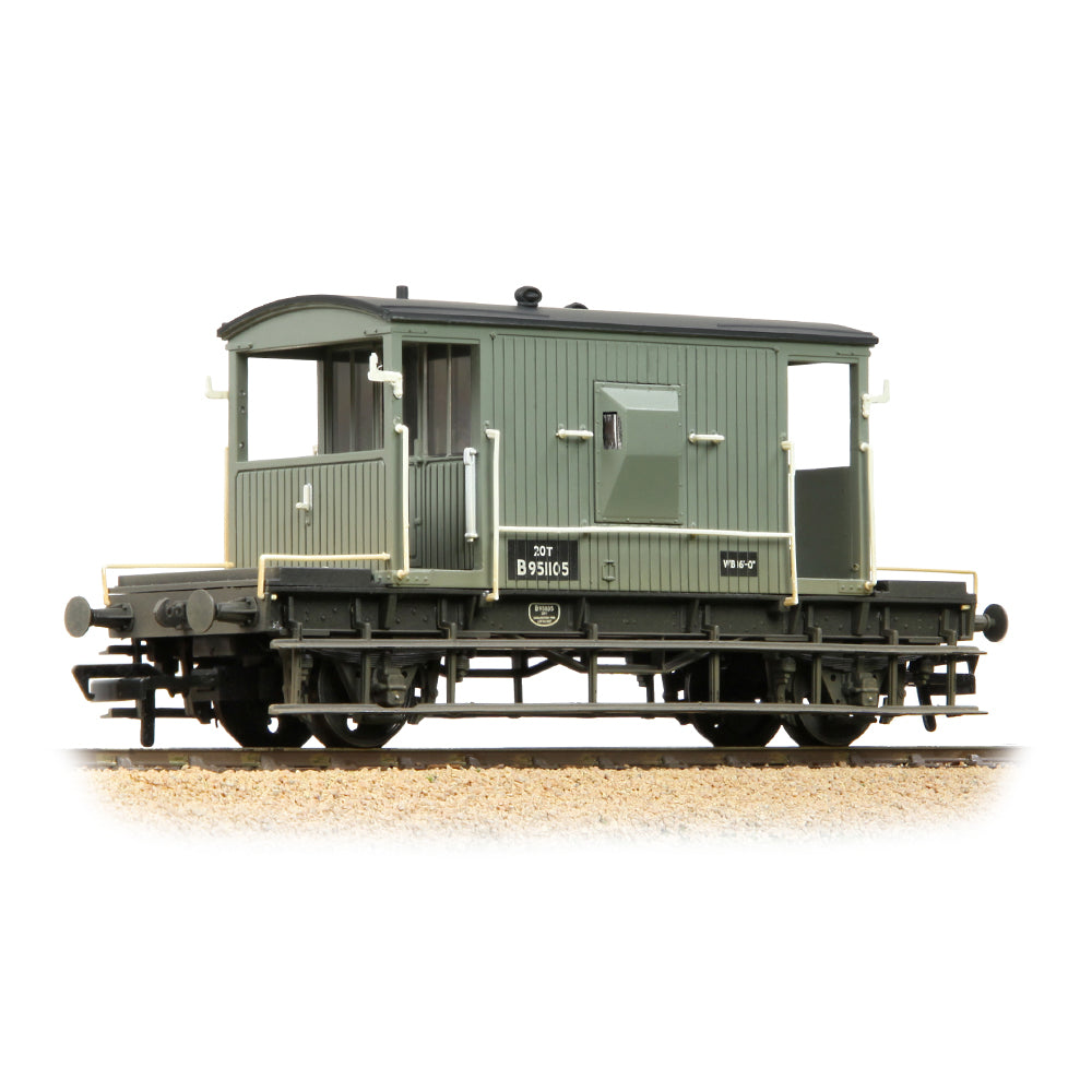 Bachmann 37-528F BR 20T Brake Van BR Grey (Early) [W], OO Gauge