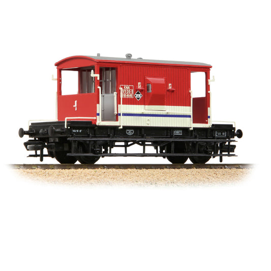 Bachmann 37-541 BR 20T Brake Van London Transport Barrier Vehicle Red & White, OO Gauge