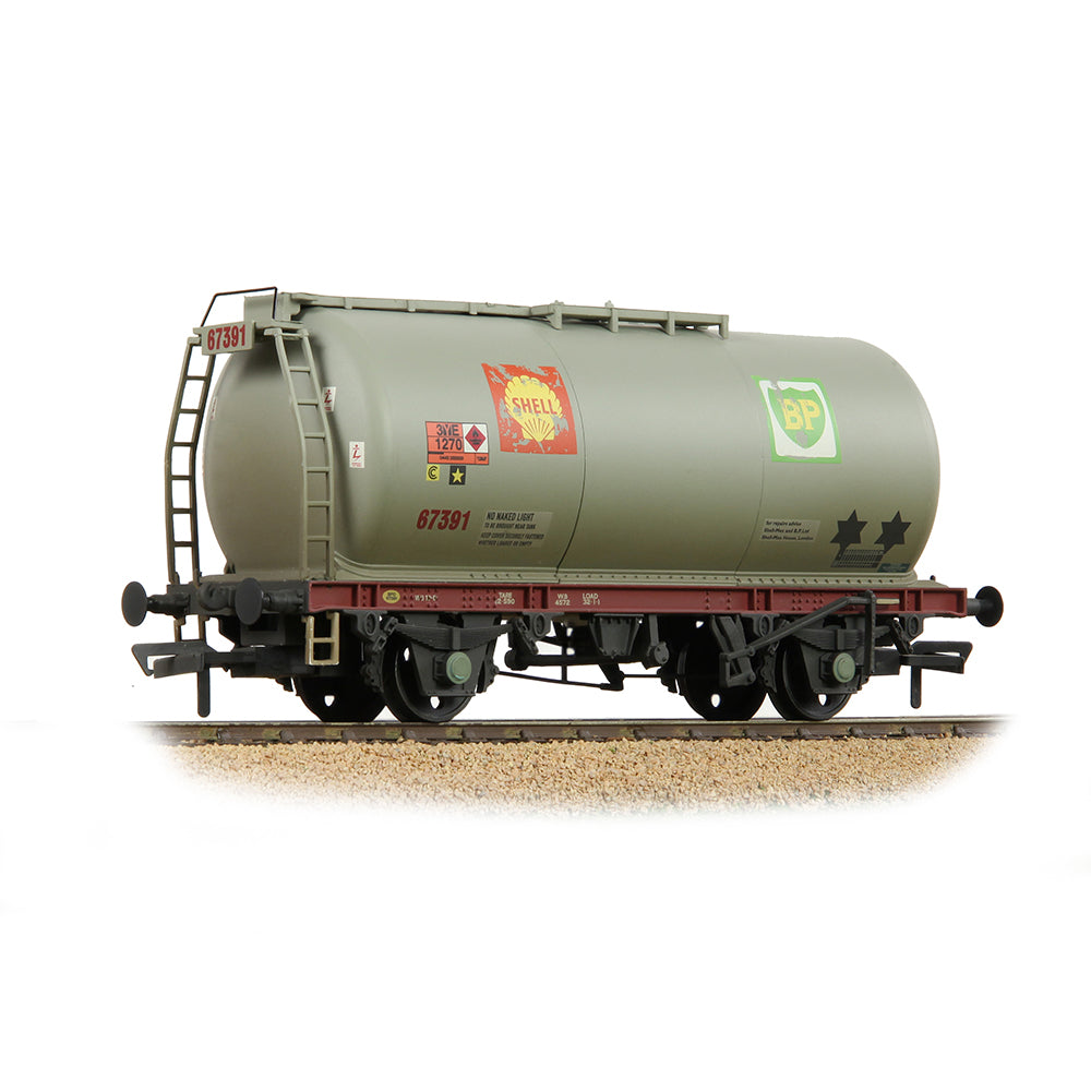 Bachmann 37-577B BR 45T TTA Tank Wagon Wagon 'Shell-BP' Grey - Weathered, OO Gauge