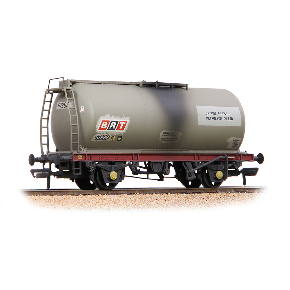 Bachmann 37-594A BR 45T TTA Tank Wagon Esso Grey (Unbranded) Weathered, OO Gauge