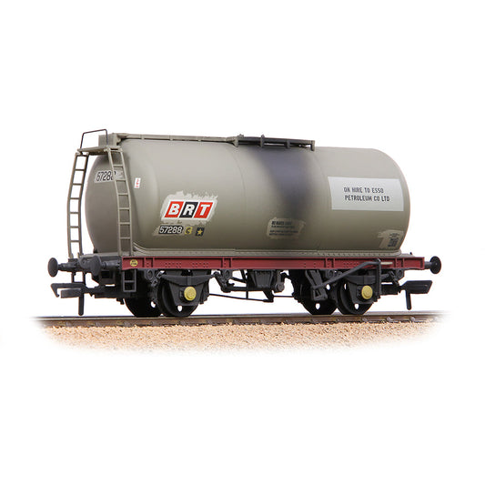 Bachmann 37-594A BR 45T TTA Tank Wagon Esso Grey (Unbranded) Weathered, OO Gauge