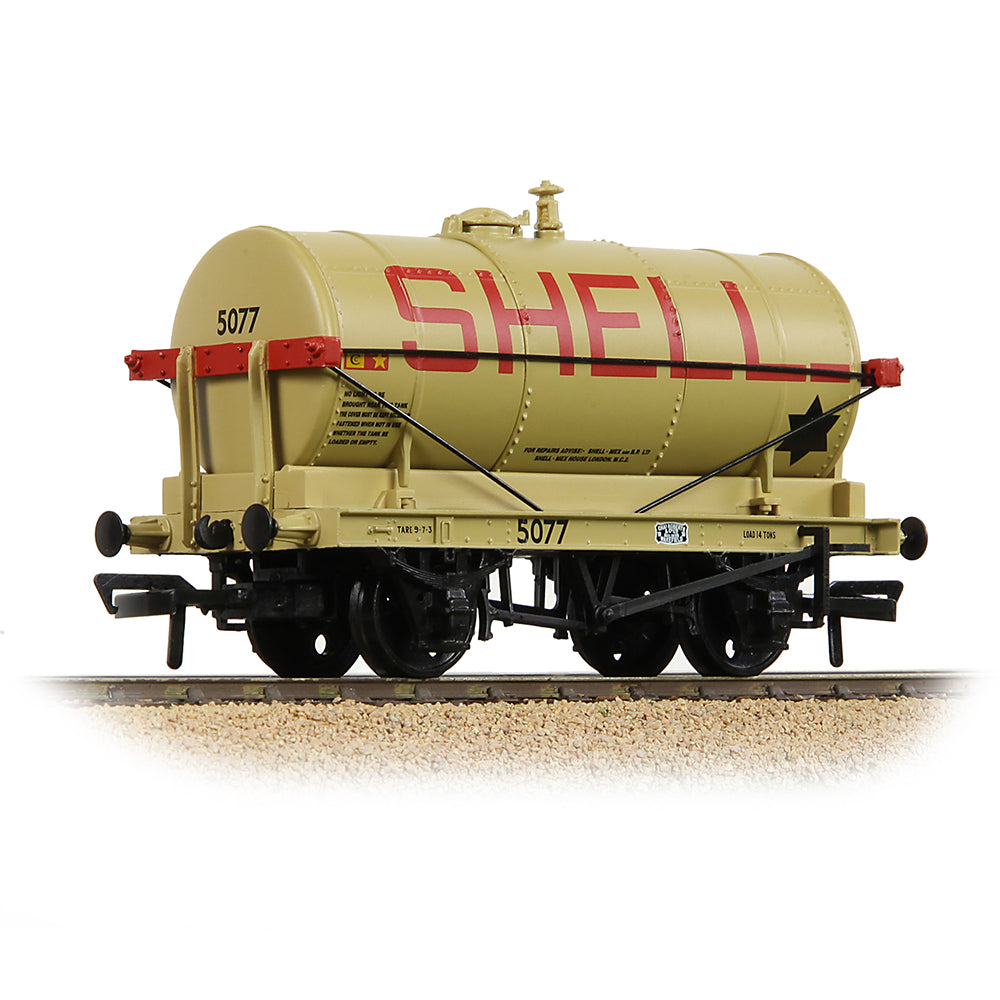 Bachmann 37-679B 14T Tank Wagon 'Shell-BP' Buff, OO Gauge