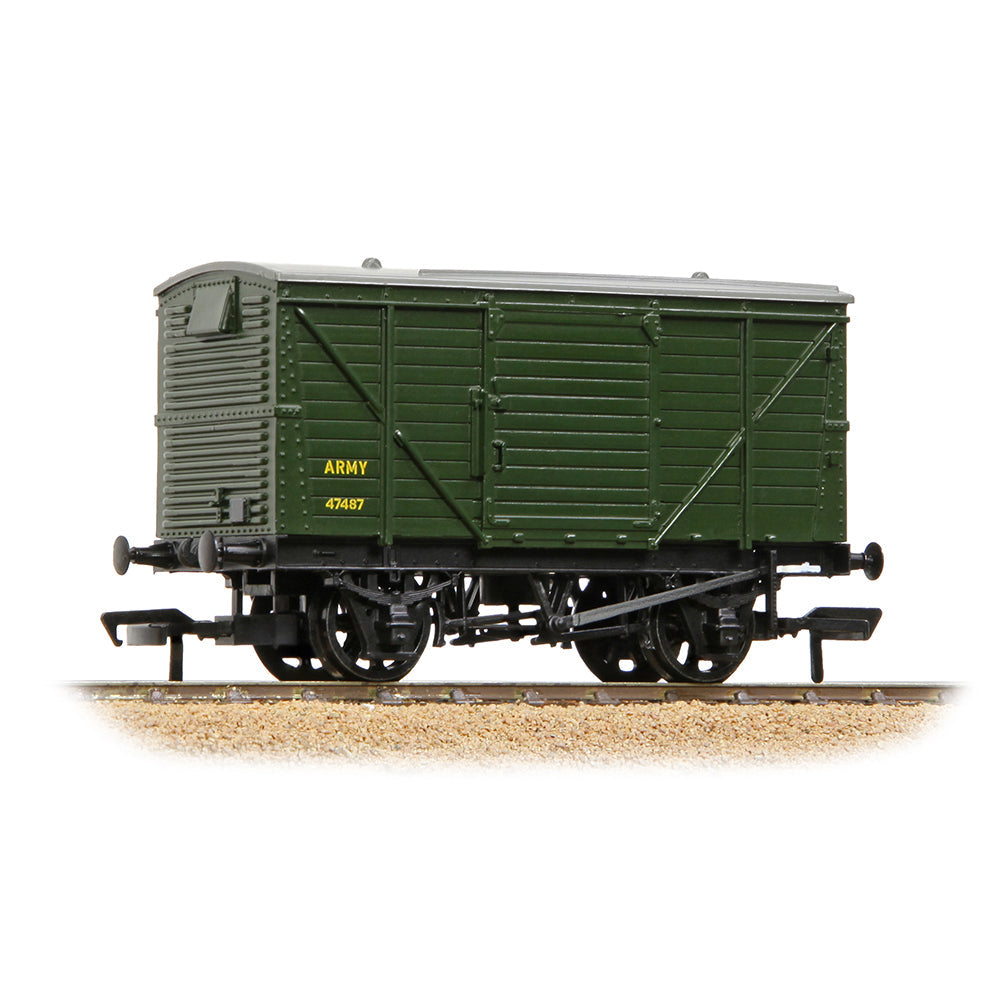 Bachmann 37-806A LMS 12T Planked Ventilated Van ARMY Green OO Gauge *PRE ORDER £22.46*
