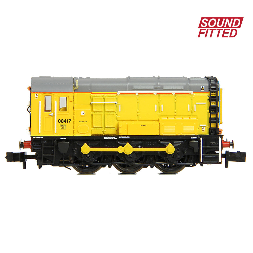 Farish 371-011SF Class 08 08417 Network Rail Yellow SOUND, N Gauge *LAST FEW*
