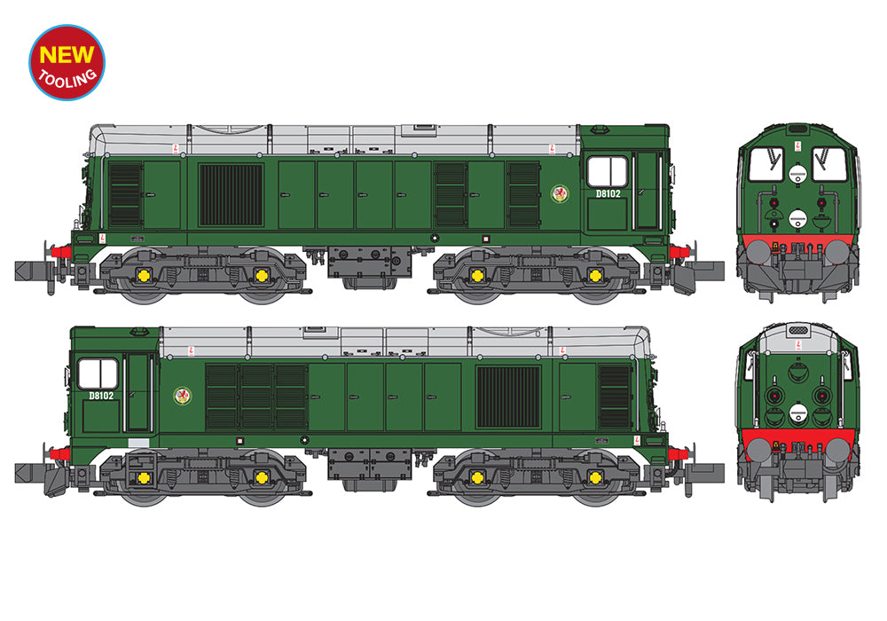Farish 371-030B Class 20/0 Disc Headcode & Tablet Catcher Recess D8102 BR Green (Roundel) N Gauge *PRE ORDER £144.46*