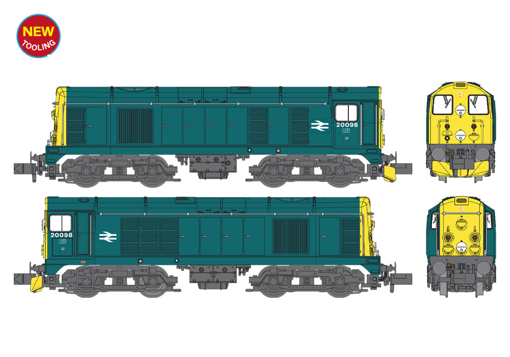 Farish 371-032C Class 20/0 Disc Headcode & Tablet Catcher Recess 20098 BR Blue N Gauge *PRE ORDER £144.46*