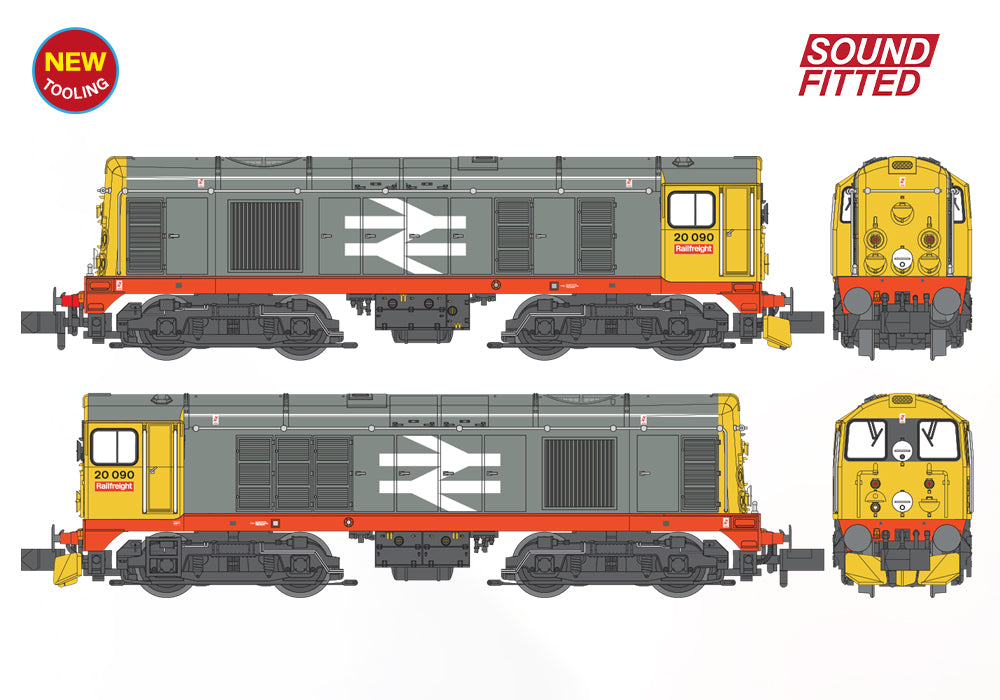 Farish 371-039SF Class 20/0 Disc Headcode 20090 BR Railfreight (Red Stripe) SOUND FITTED N Gauge *PRE ORDER £237.96*