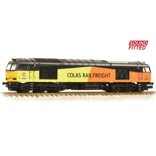 Farish 371-358ASF Class 60 60096 Colas Rail Freight - Sound Fitted, N Gauge