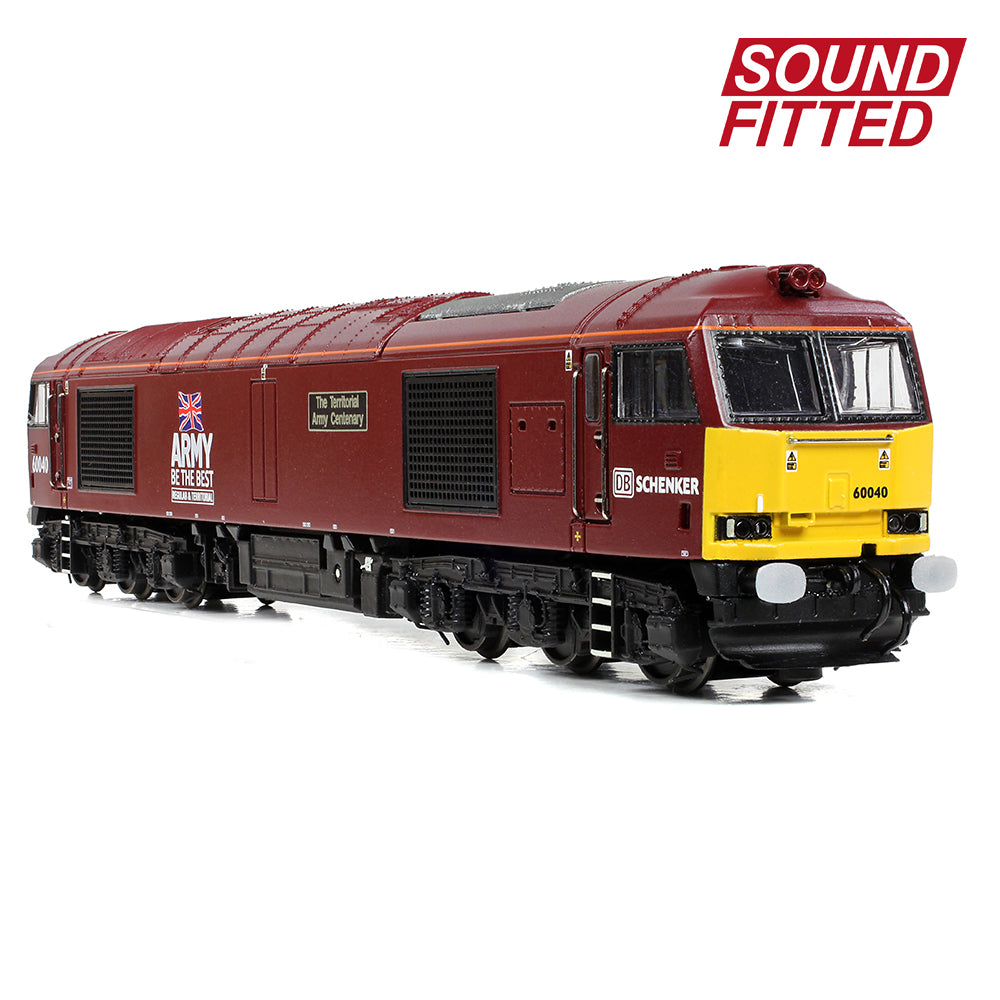 Farish 371-361SF Class 60 60040 'The Territorial Army Centenary' DB Schenker/Army Red N Gauge SOUND *LAST FEW*