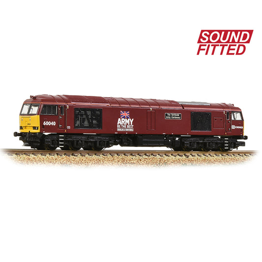 Farish 371-361SF Class 60 60040 'The Territorial Army Centenary' DB Schenker/Army Red N Gauge SOUND *LAST FEW*