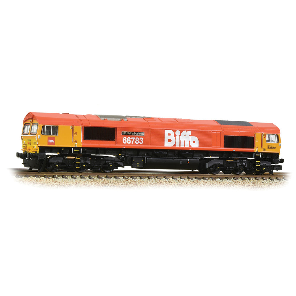 Farish 371-399 Class 66/7 66783 'The Flying Dustman' GBRf Biffa Red, N Gauge *LAST FEW*