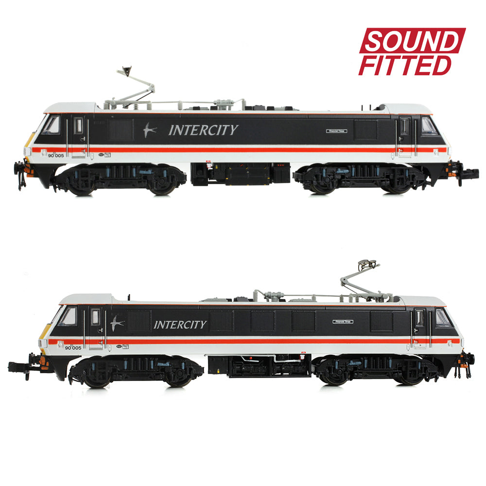 Farish 371-780SF Class 90/0 90005 'Financial Times' BR InterCity Swallow, N Gauge *LAST FEW*