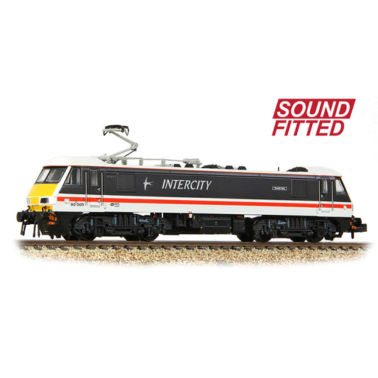 Farish 371-780SF Class 90/0 90005 'Financial Times' BR InterCity Swallow, N Gauge *LAST FEW*