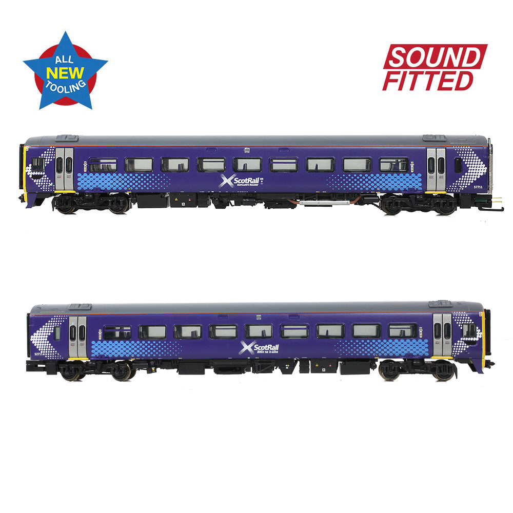 Farish 371-851SF Class 158 2-Car DMU 158711 ScotRail Saltire - N Gauge