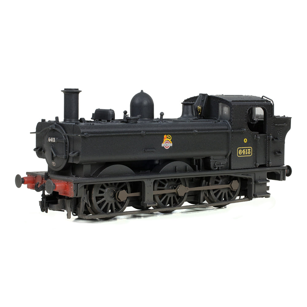 Farish 371-986C GWR 64XX Pannier Tank 6413 BR Black (Early Emblem) [W] N Gauge