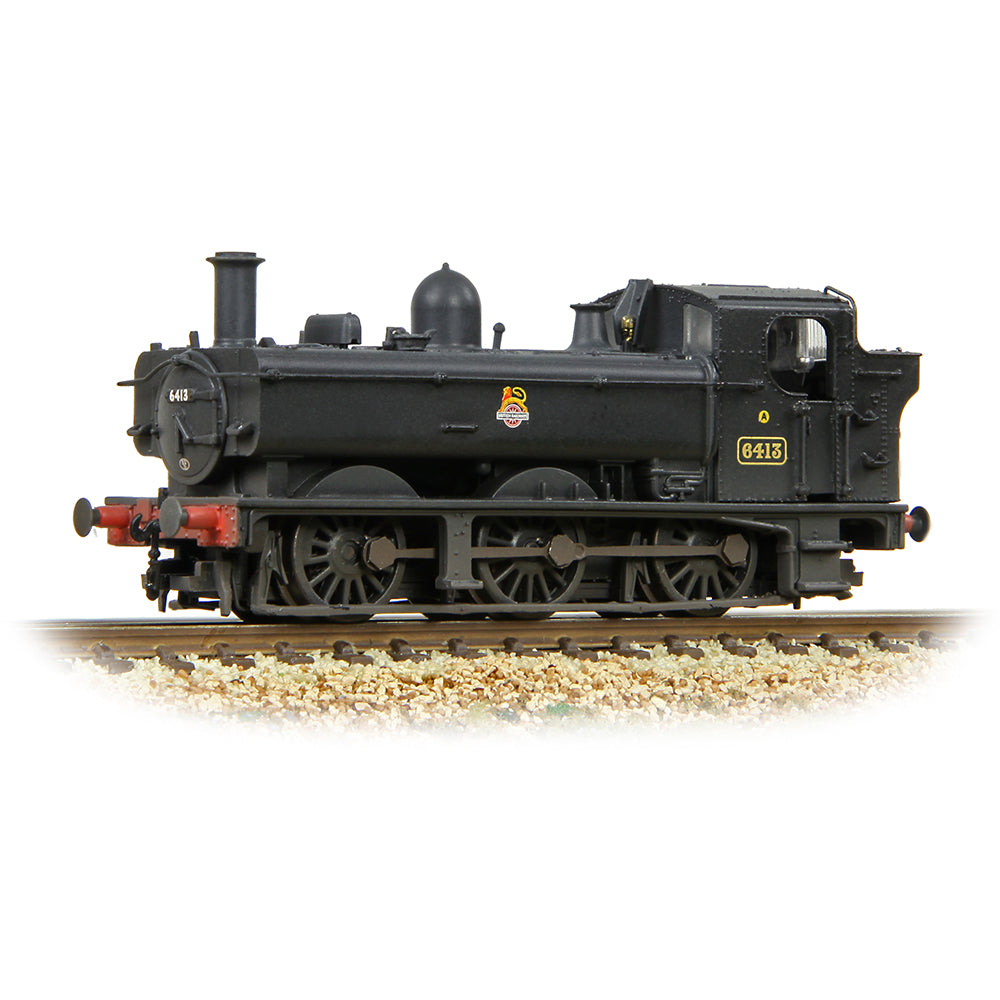 Farish 371-986C GWR 64XX Pannier Tank 6413 BR Black (Early Emblem) [W] N Gauge
