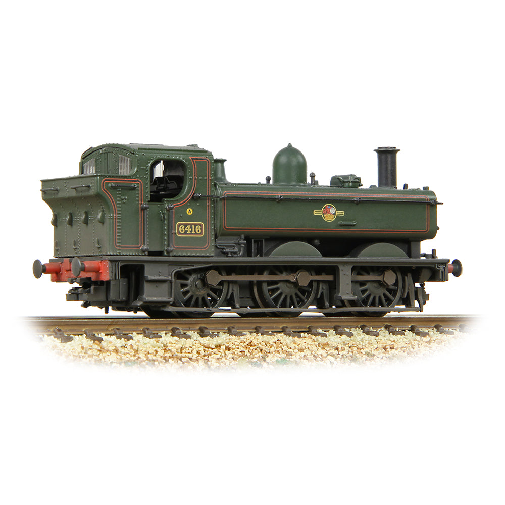 Farish 371-987B GWR 64XX Pannier Tank 6416 BR Lined Green (Late Crest) [W] N Gauge
