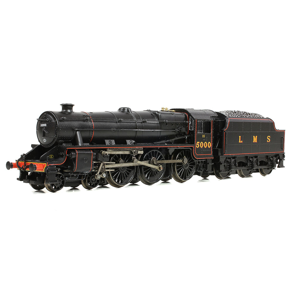 Farish 372-135A LMS 5MT 'Black 5' with Riveted Tender 5000 LMS Lined Black - N Gauge