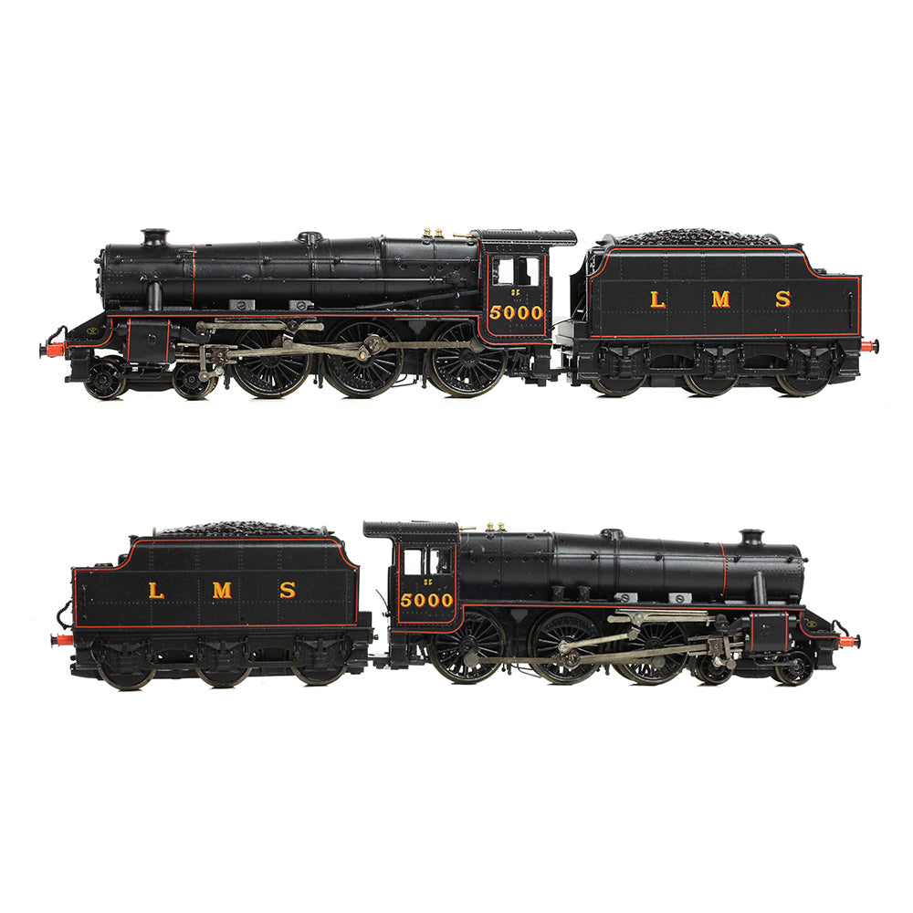 Farish 372-135A LMS 5MT 'Black 5' with Riveted Tender 5000 LMS Lined Black - N Gauge