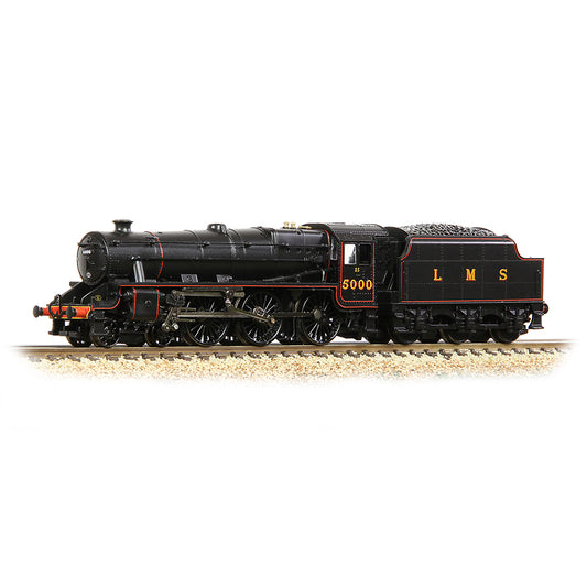Farish 372-135A LMS 5MT 'Black 5' with Riveted Tender 5000 LMS Lined Black - N Gauge