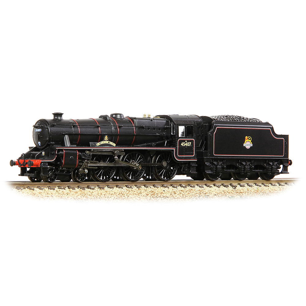 Farish 372-136A LMS 5MT 'Black 5' 45407 'The Lancashire Fusilier' BR Lined Black (E/E) - N Gauge