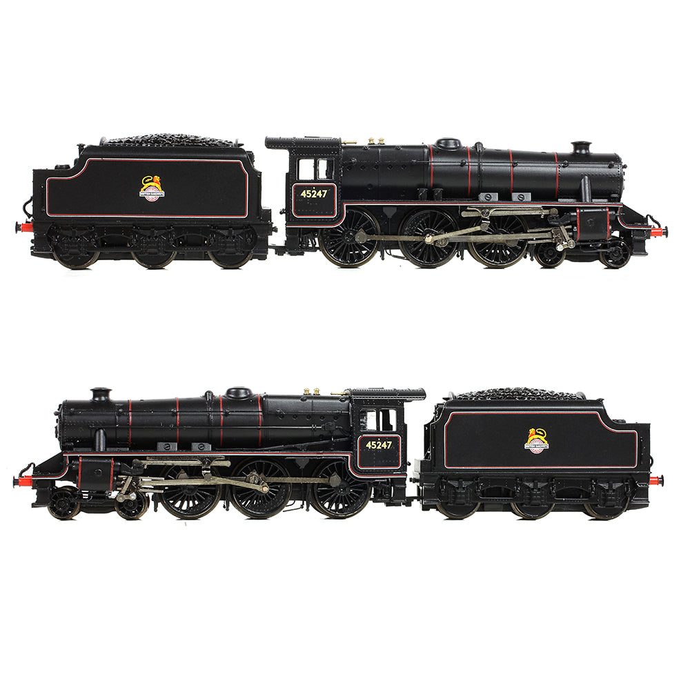 Farish 372-136B LMS 5MT 'Black 5' with Welded Tender 45247 BR Lined Black (Early Emb.) - N Gauge