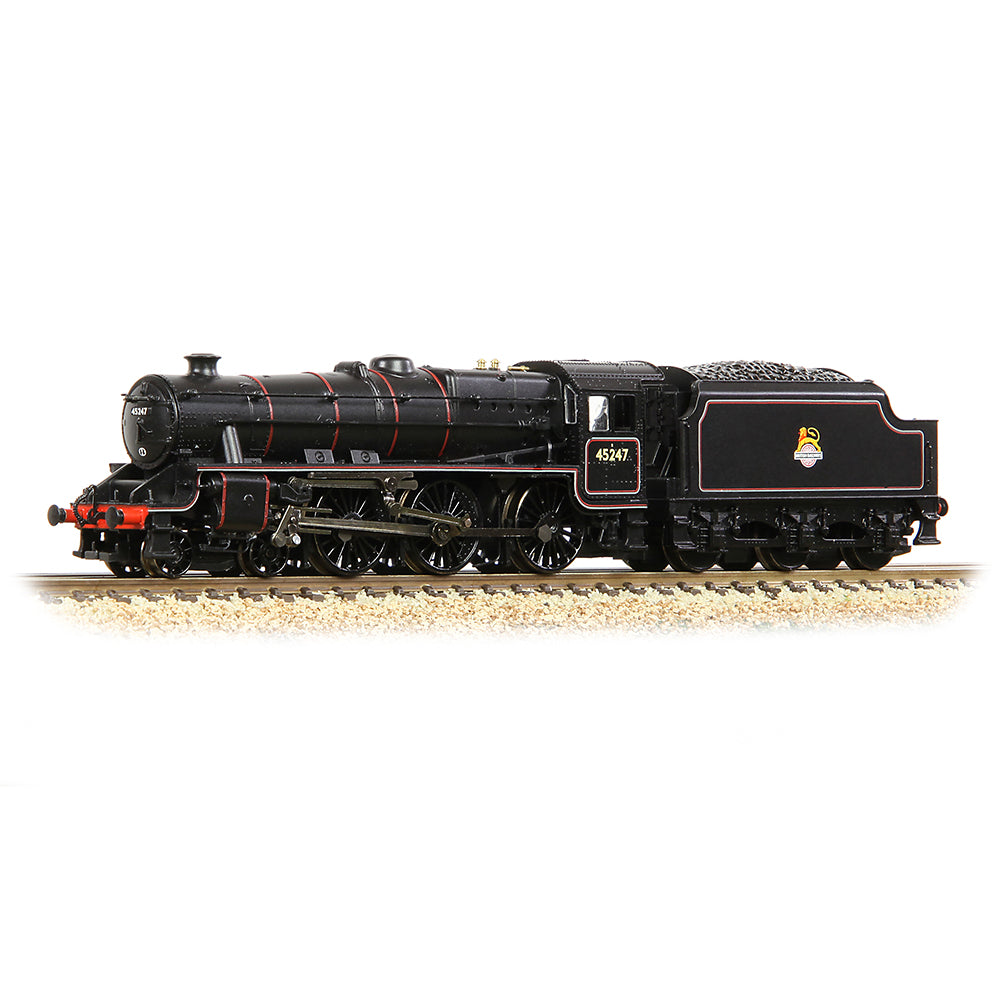 Farish 372-136B LMS 5MT 'Black 5' with Welded Tender 45247 BR Lined Black (Early Emb.) - N Gauge