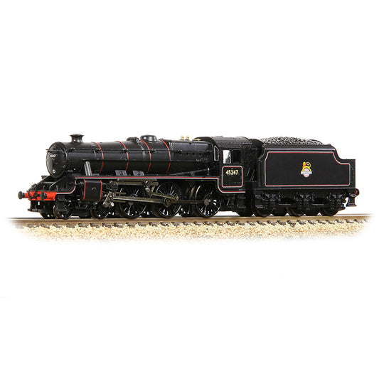 Farish 372-136B LMS 5MT 'Black 5' with Welded Tender 45247 BR Lined Black (Early Emb.) - N Gauge