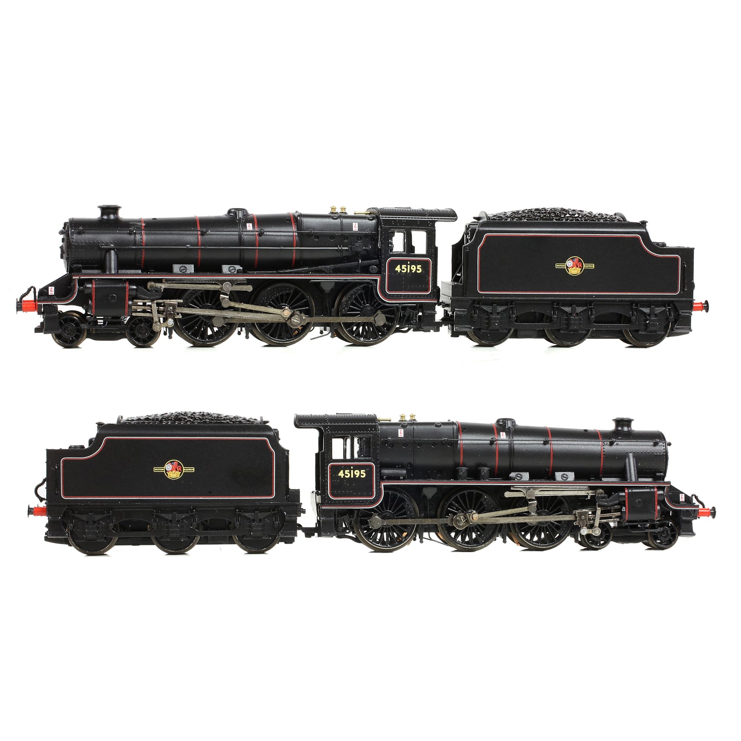 Farish 372-137A LMS 5MT 'Black 5' with Welded Tender 45195 BR Lined Black (Late Crest) - N Gauge