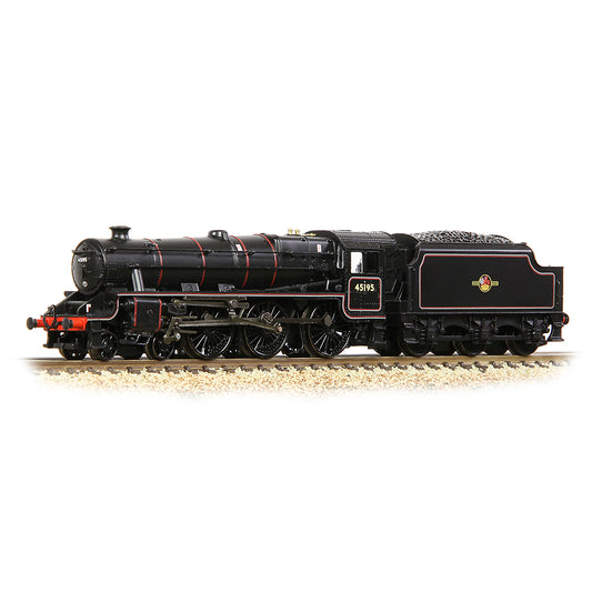 Farish 372-137A LMS 5MT 'Black 5' with Welded Tender 45195 BR Lined Black (Late Crest) - N Gauge