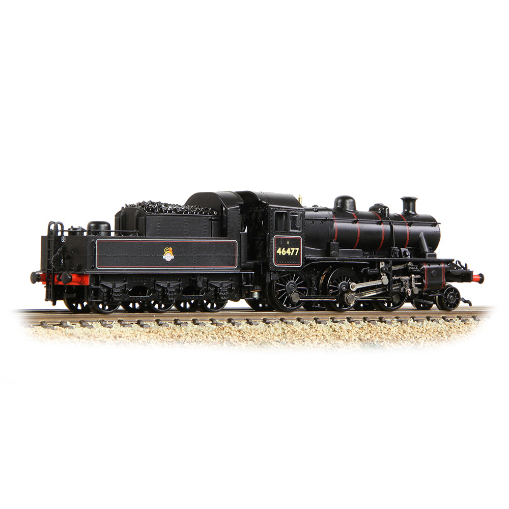 Farish 372-626A LMS Ivatt 2MT 46477 BR Lined Black (Early Emblem) - N Gauge