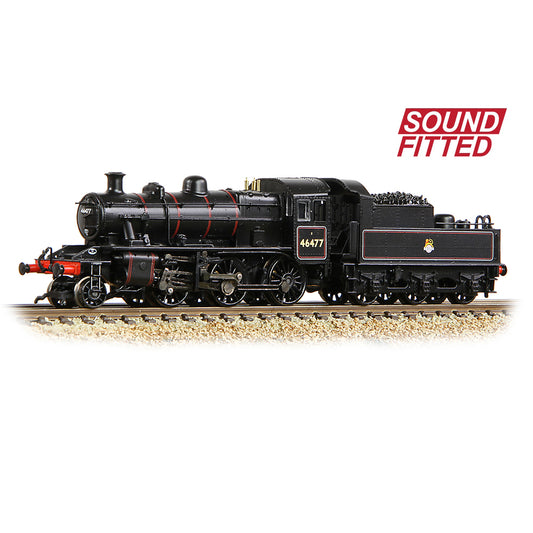 Farish 372-626ASF LMS Ivatt 2MT 46477 BR Lined Black (Early Emblem) - N Gauge