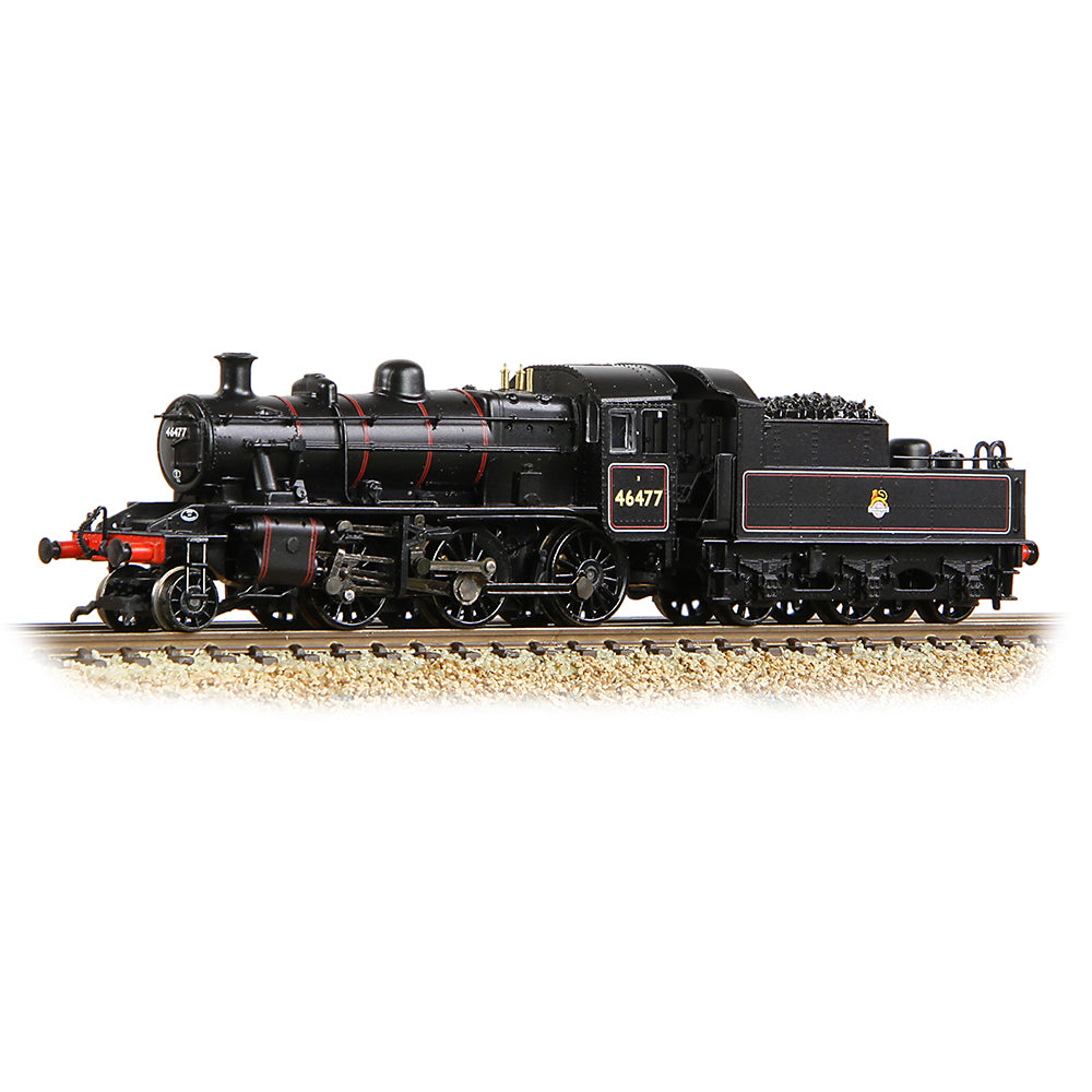 Farish 372-626A LMS Ivatt 2MT 46477 BR Lined Black (Early Emblem) - N Gauge