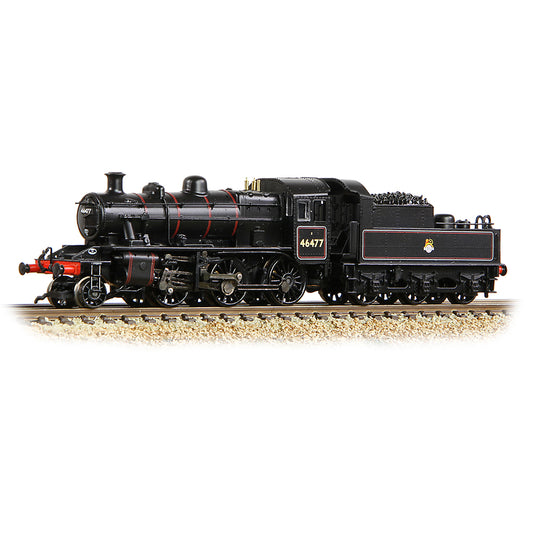 Farish 372-626A LMS Ivatt 2MT 46477 BR Lined Black (Early Emblem) - N Gauge