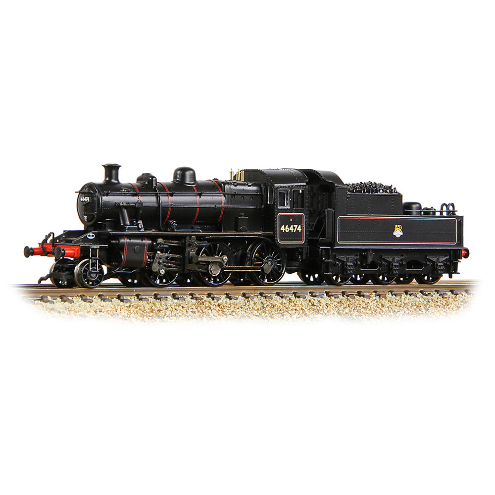 Farish 372-626B LMS Ivatt 2MT 46474 BR Lined Black (Early Emblem) - N Gauge