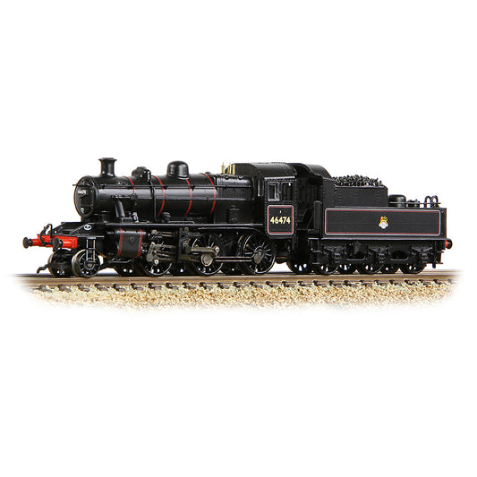 Farish 372-626B LMS Ivatt 2MT 46474 BR Lined Black (Early Emblem) - N Gauge