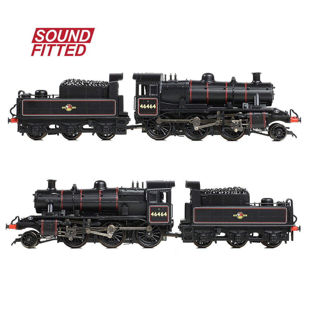 Farish 372-628BSF LMS Ivatt 2MT 46464 BR Lined Black (Late Crest) - N Gauge *LAST FEW*
