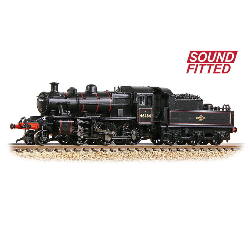 Farish 372-628BSF LMS Ivatt 2MT 46464 BR Lined Black (Late Crest) - N Gauge *LAST FEW*