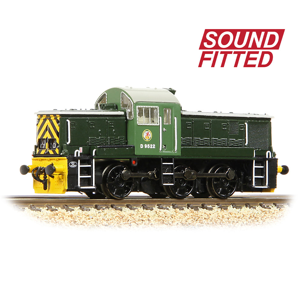 Farish 372-950ASF Class 14 D9522 BR Green (Wasp Stripes) - Sound Fitted - N Gauge